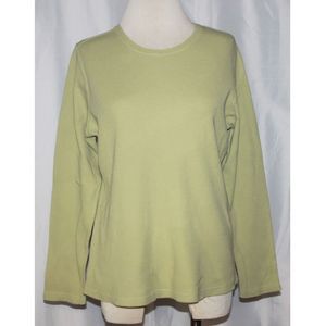 Women's D&Co. Lime Green Long Sleeve Thermal Top Size XL